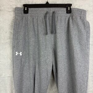 Under Armour Rival Fleece XL Joggers Mens Gray Loose Tapered Drawstring